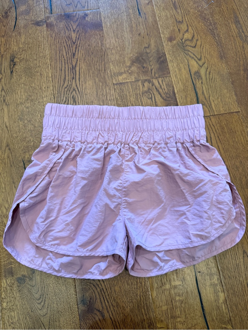 Zenana XL Pink Nylon Athletic Running Shorts Lightweight Dolphin Hem